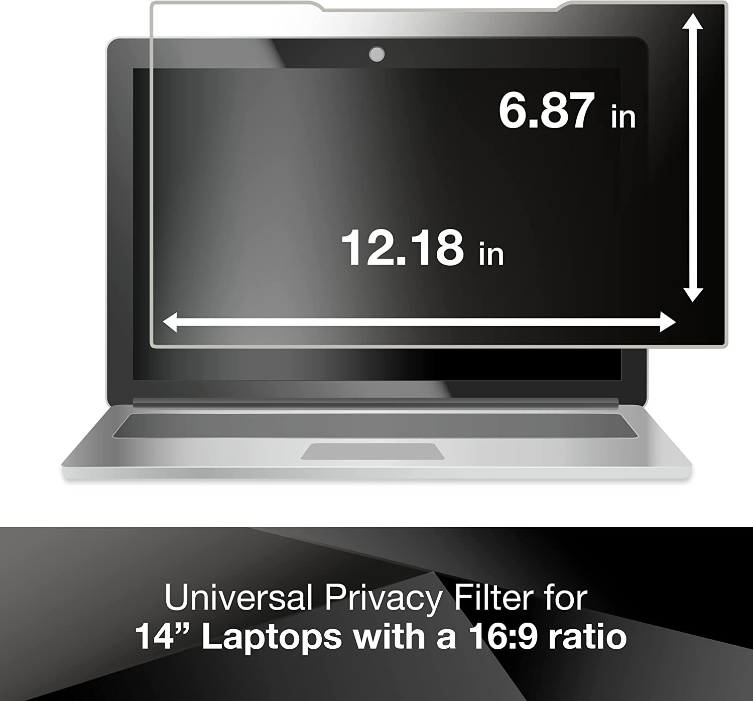 3M Privacy Filter for 14" Laptop - Touchscreen Compatible - Works for Lenovo X1 Carbon Touch - TF140W9B, Black - Dealtargets.com
