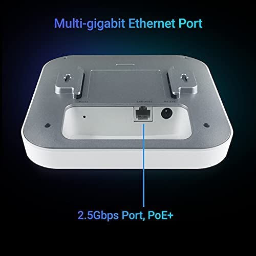 EnGenius EWS377AP WiFi 6 AX3600 4x4 Multi-Gigabit Access Point with 2.5Gbps Port, OFDMA, MU-MIMO, PoE+, WPA3, 1GB RAM, License-Free Management Tools (Power Adapter Not Included) AX3600 AP