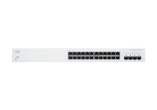 Cisco Systems Business CBS220-24T-4G Smart Switch | 24 Port GE | 4x1G SFP | 3-Year Limited Hardware Warranty (CBS220-24T-4G-NA) 24-port GE / 4 x GE uplinks