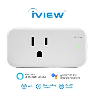 Iview Smart WiFi Plug, Mini Smart Socket, Free APP Remote Control from Anywhere, Built-in WiFi, No Hub Required, Compatible with Alexa (1-Pack)