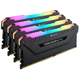 Corsair Vengeance RGB Pro 32GB (4x8GB) DDR4 3600 (PC4-28800) C18 Desktop Memory – Black 4 x 8 GB Black
