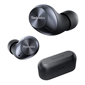 Technics True Wireless Multipoint Bluetooth Earbuds with Microphone, HiFi, Clear Calls, Long Battery Life, Lightweight Comfort Fit, Alexa Built In, EAH-AZ40-K (Black) Black multiple Bluetooth