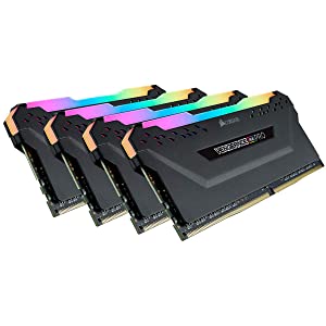 Corsair Vengeance RGB Pro 32GB (4x8GB) DDR4 3600 (PC4-28800) C18 Desktop Memory – Black 4 x 8 GB Black