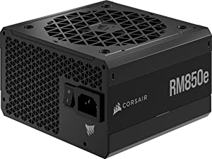 Corsair RM850e Fully Modular Low-Noise ATX Power Supply (Dual EPS12V Connectors, 105°C-Rated Capacitors, 80 Plus Gold Efficiency, Modern Standby Support) Black RMe (2022) 850 Watt Black