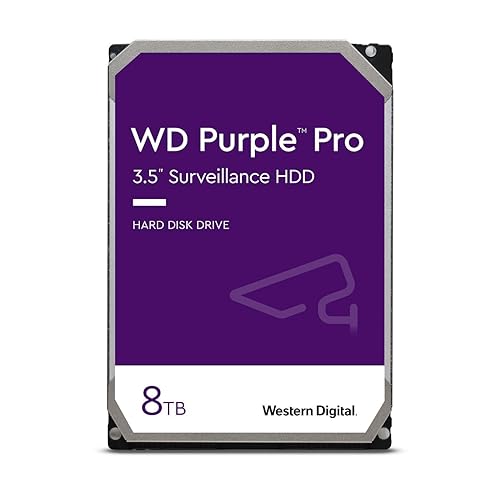 Western Digital WD Purple Pro Surveillance Internal 8TB Hard Drive HDD WD8001PURP - 7200 RPM, SATA 6 Gb/s, 256 MB Cache, 3.5