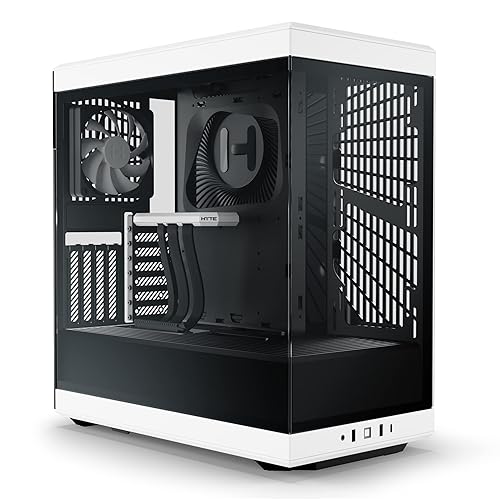 HYTE Y40 Modern Aesthetic Panoramic Tempered Glass Mid-Tower ATX Computer Gaming Case with PCIE 4.0 Riser Cable Included, White (CS-HYTE-Y40-BW)