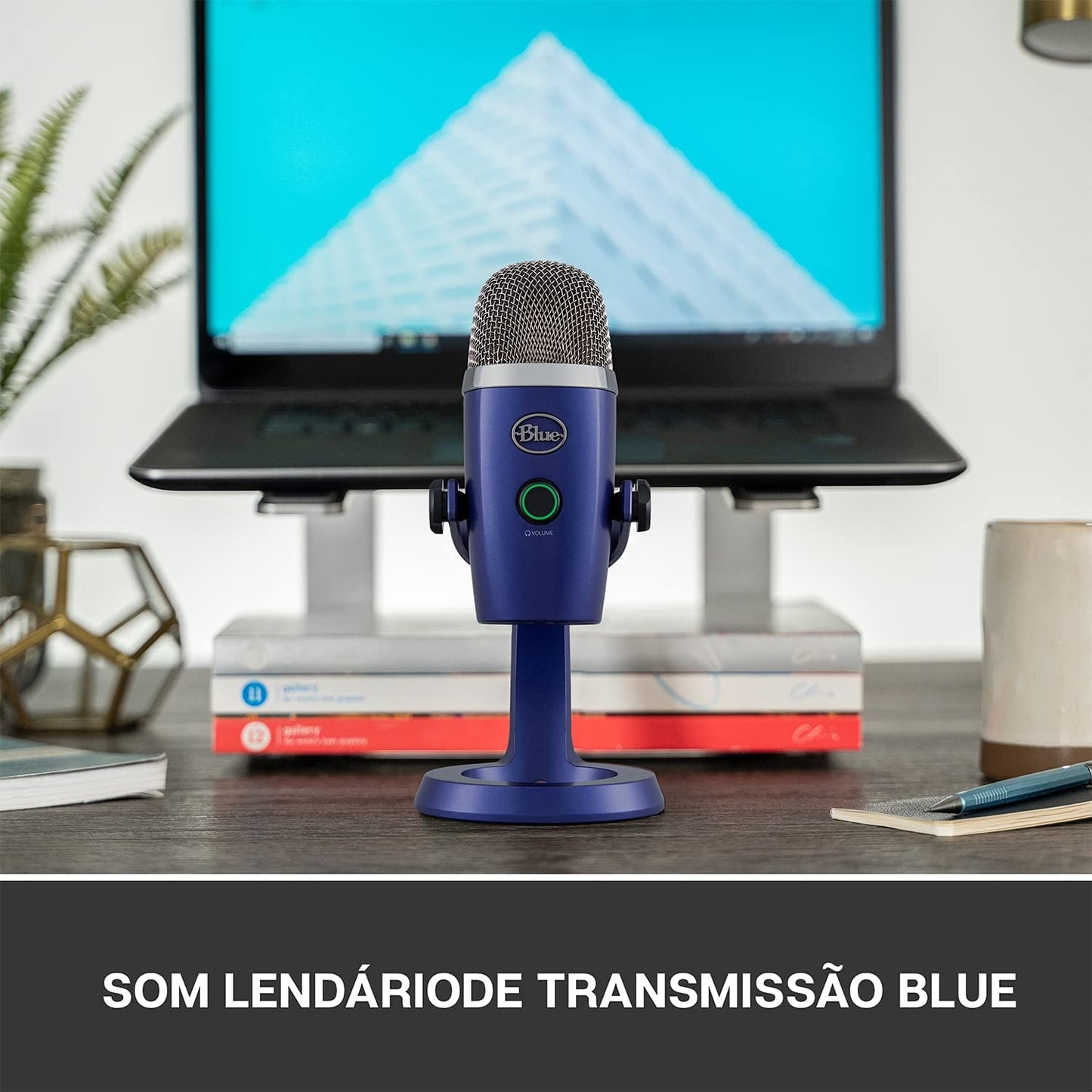Blue microphones Blue Yeti Nano Premium USB Microphone for Recording, Streaming, Gaming, Podcasting on PC and Mac, Condenser Mic with Blue VO!CE Effects, Cardioid and Omni, No-Latency Monitoring - Vivid Blue Vivid Blue Microphone