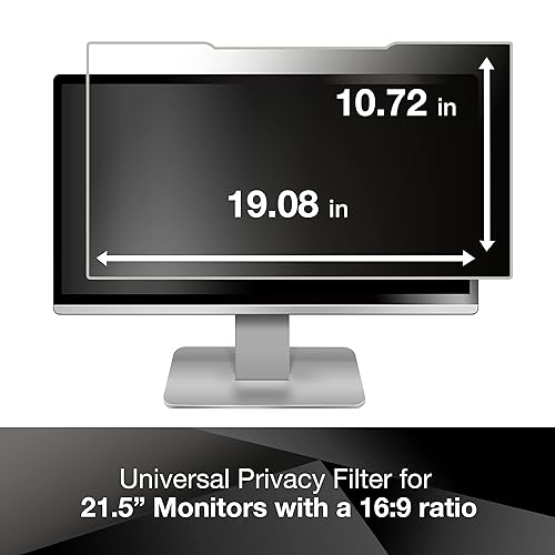3Mâ„¢ Privacy Filter for 21.5" Full Screen Monitors (PF215W9E) Black 21.5" Full Screen Monitor