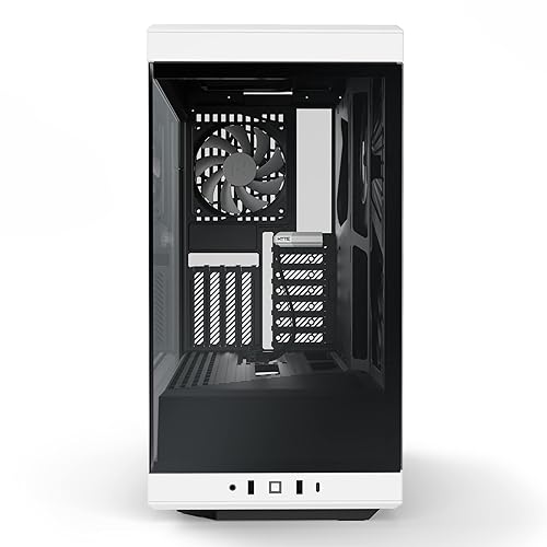 HYTE Y40 Modern Aesthetic Panoramic Tempered Glass Mid-Tower ATX Computer Gaming Case with PCIE 4.0 Riser Cable Included, White (CS-HYTE-Y40-BW)
