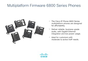 Cisco IP Phone 6841 with Multi-Platform Phone Firmware, 3.5-inch Grayscale Display, Regional Power Adapter Included, 4 SIP Registrations (CP-6841-3PW-NA-K9=)