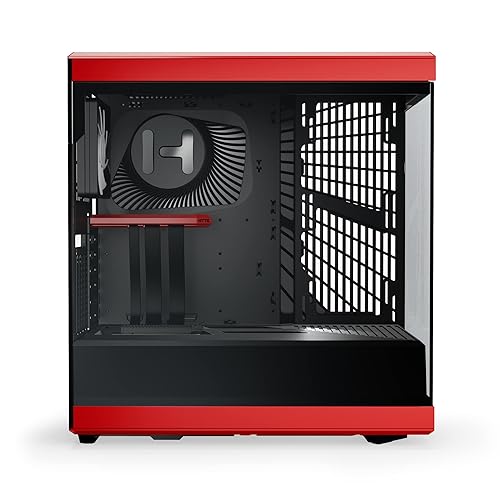 HYTE Y40 Modern Aesthetic Panoramic Tempered Glass Mid-Tower ATX Computer Gaming Case with PCIE 4.0 Riser Cable Included, Red (CS-HYTE-Y40-BR)