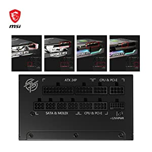Msi MPG A850G PCIE 5 &amp; ATX 3.0 Gaming Power Supply - Full Modular - 80 Plus Gold Certified 850W - 100% Japanese 105°C Capacitors - Compact Size - ATX PSU