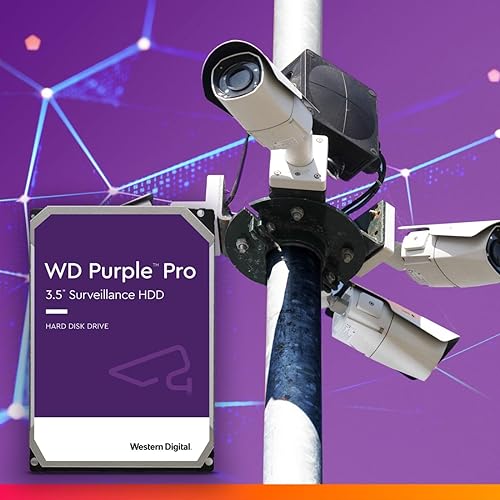 Western Digital WD Purple Pro Surveillance Internal 8TB Hard Drive HDD WD8001PURP - 7200 RPM, SATA 6 Gb/s, 256 MB Cache, 3.5