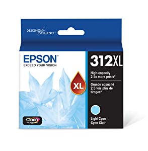 EPSON T312 Claria Photo HD -Ink High Capacity Light Cyan -Cartridge (T312XL520-S) for select Epson Expression Photo Printers Ink Cartridge