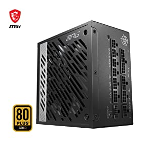 MSI MPG A1000G PCIE 5 &amp; ATX 3.0 Gaming Power Supply - Full Modular - 80 Plus Gold Certified 1000W - 100% Japanese 105°C Capacitors - Compact Size - ATX PSU