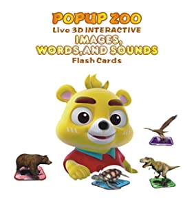 IVIEW popup Zoo Interactive 3D Flash Cards Game, Compatible for Apple/Android Tablets and Phones, Multicolor