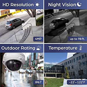TRENDnet Indoor/Outdoor 4 Megapixel, Varifocal PoE IR Dome Network Camera, Auto-Focus, Optical Zoom, Manual Pan/Tilt, Night Visions Up to 98ft, IP66 Rated Housing, ONVIF, IPv6, TV-IP345PI 4 MP Dome