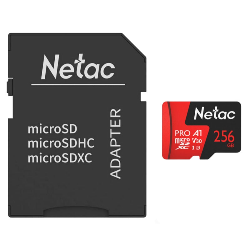 Netac P500 Extreme Pro MicroSDXC 256 GB V30/A1/Class 10 W/SD ADAPTER